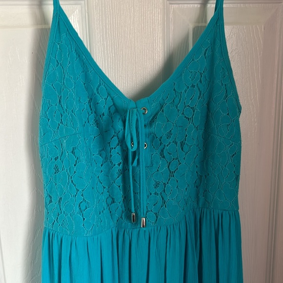 Lily Morgan Turquoise Summer Dress - Size S - Picture 2 of 5